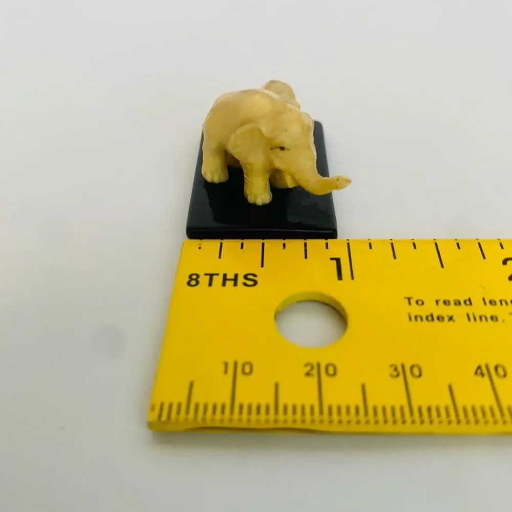 Vintage Miniature Elephants Mom & Baby Celluloid French Ivory Figurines